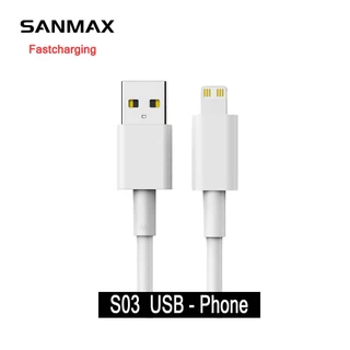 sanmax สายชาร์จ 6.4a สายทองแดงแท้ Fastcharging รองรับทุกแบรนด์ PD Typec MIcro phone สำหรับ vooc QC3.0 ios Android 1ม 2ม