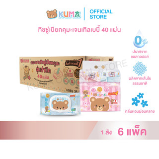 กระดาษทิชชู่เปียก คุมะ รุ่น 40 แผ่น 1 ลัง