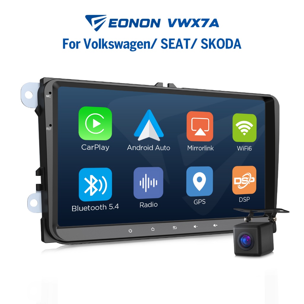 Eonon จอ Android รถยนต์ Volkswagen VW Android 14 พร้อม Apple CarPlay และ Android Auto VWX7A