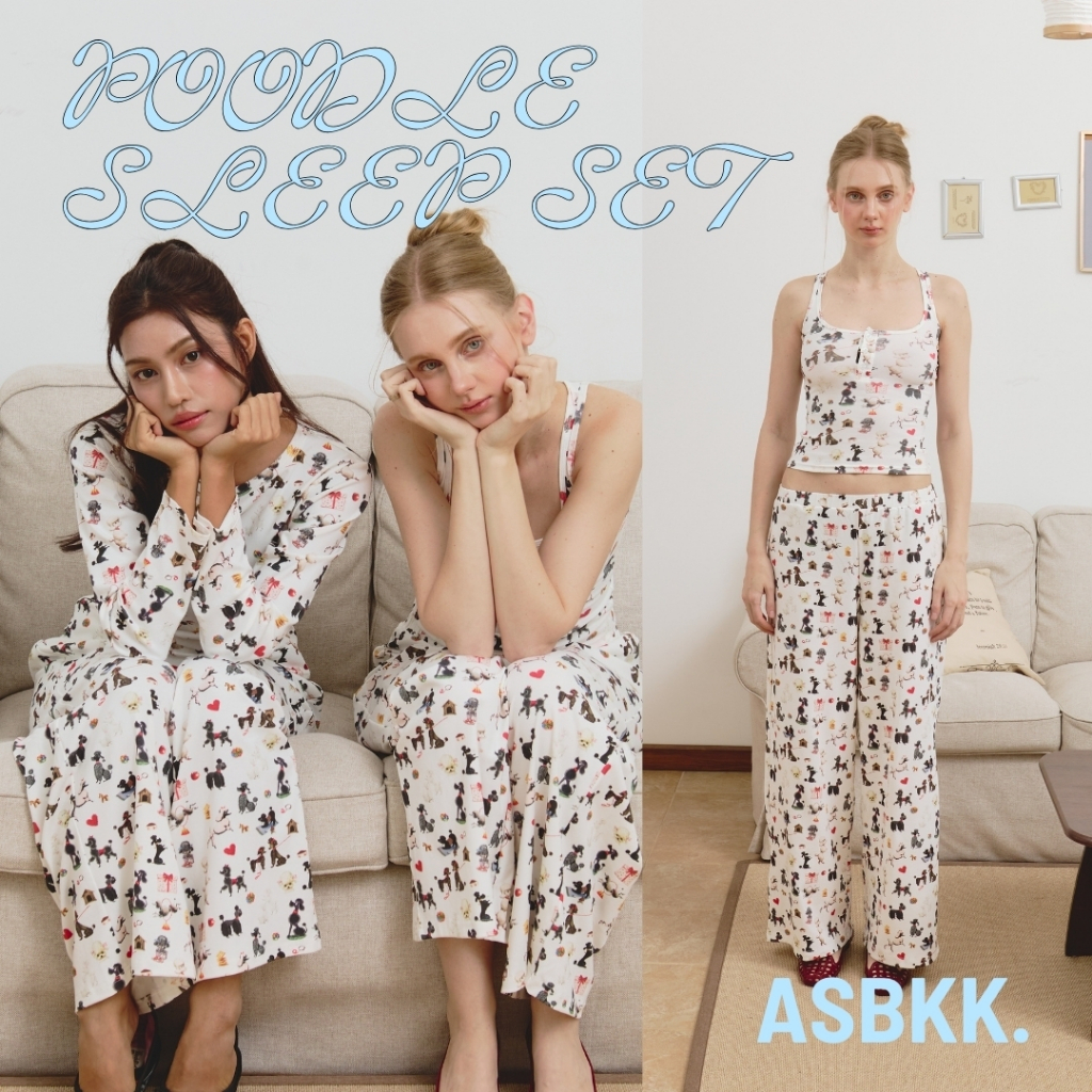 ASBKK : Poodle Sleep set - ชุดนอนลายพุดเดิ้น