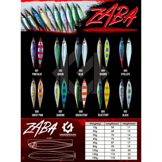 ZABA Underground Metal Jig 15g-60g เหยื่อจิ๊กทรงสลิม งานแคสต…