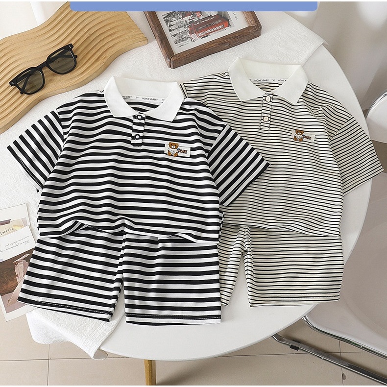 💥ส่งจากไทย💥 ชุดเซ็ตเด็กคอโปโล CK298 มีไซส์ 1-7 ขวบ