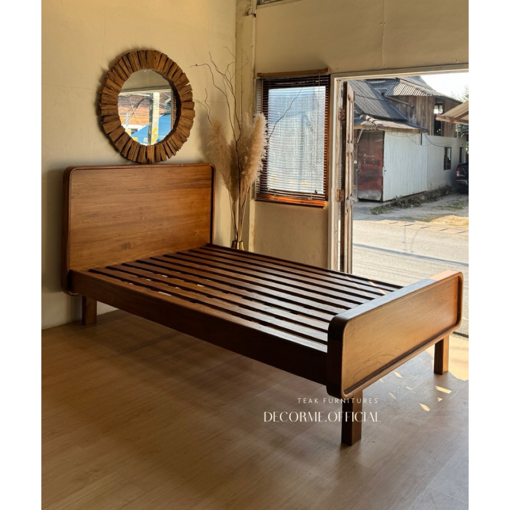 เตียงไม้สัก เตียง 4 ฟุต teakwood bed / 4ft bed
