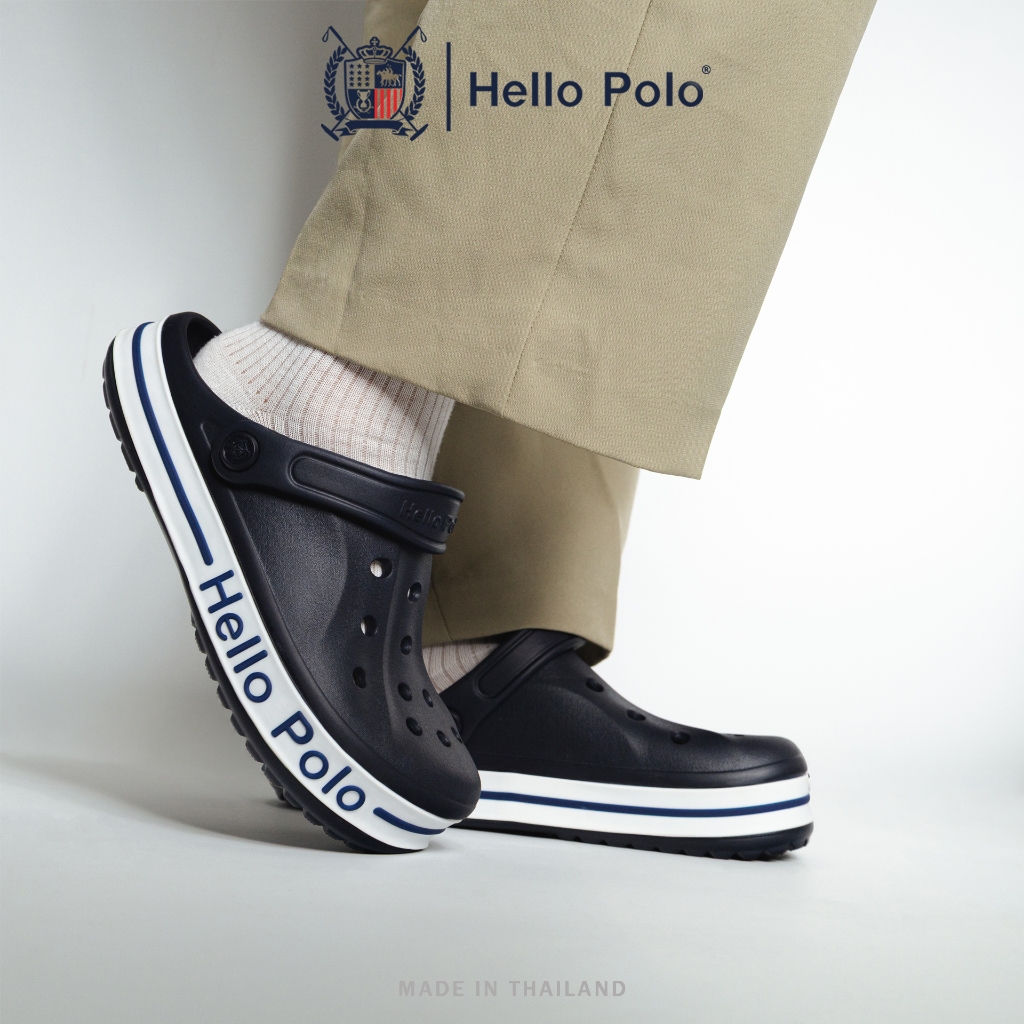 Hello Polo รองเท้าแตะผู้ชาย ดีไซน์ระบายอากาศ กันลื่นและทนทาน อ่อนนุ่ม วัสดุ EVA รองเท้าไปทะเล ลางแจ้ง แฟชั่น รุ่น HP8065
