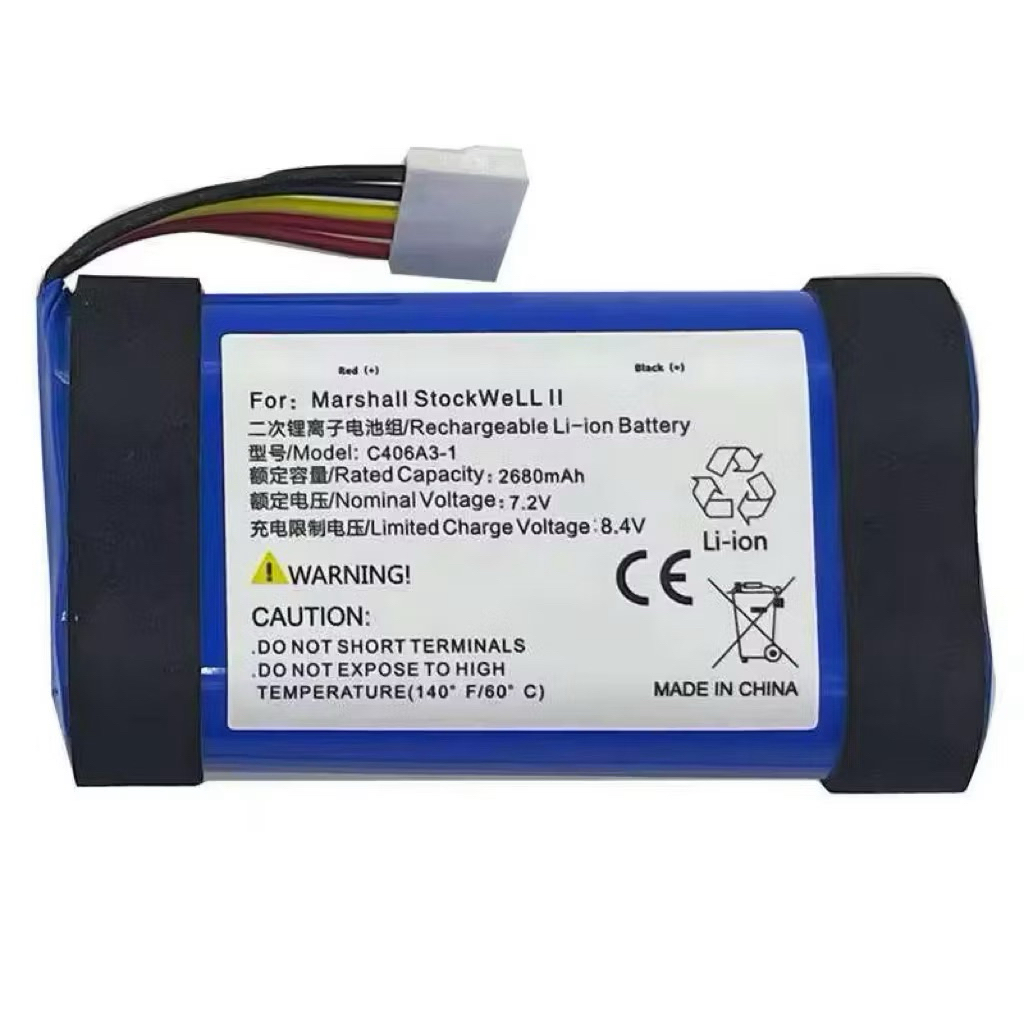 C406a3-1 C406a3 Battery Replacement For STOCKWELL 2 Bluetooth Speaker Powerful 7.2V 2680Mah Bateria 