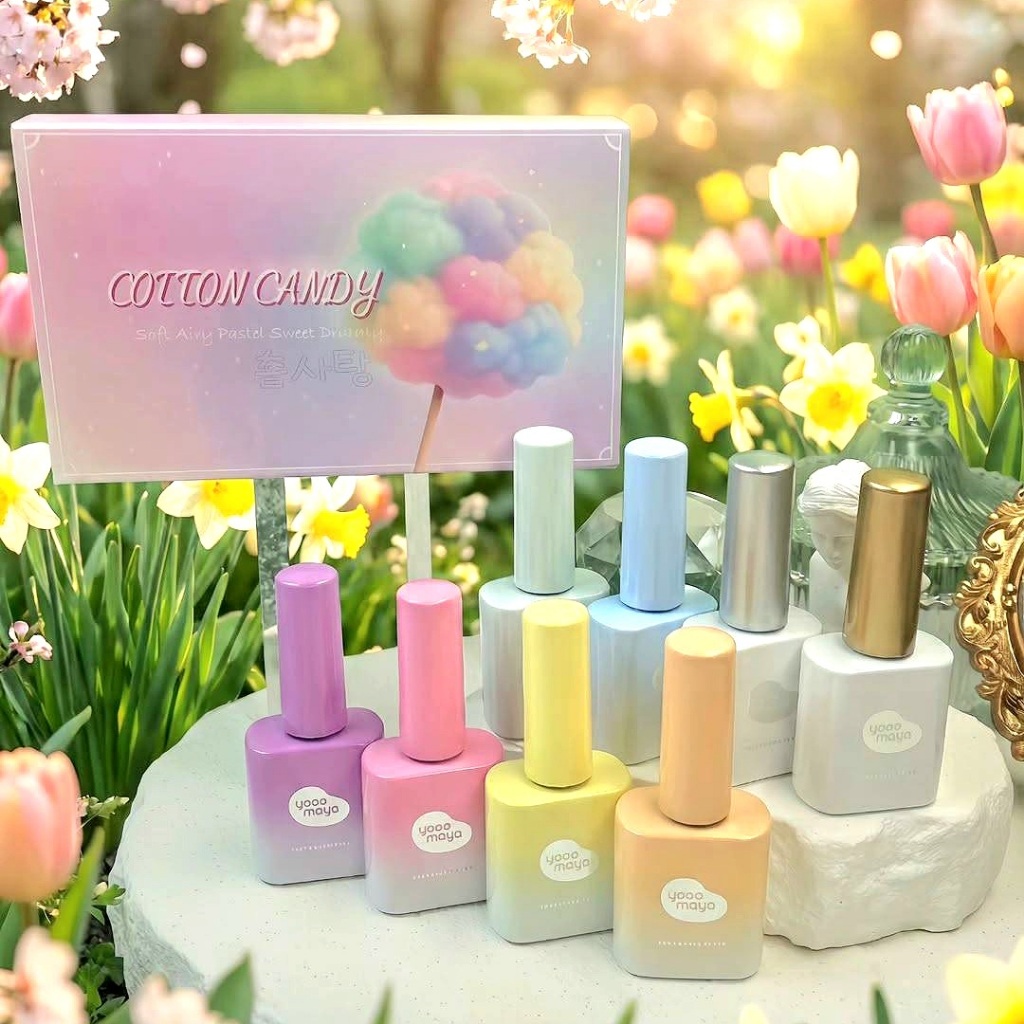 เซตสีเจลเกาหลี YOGO MAYO🇰🇷 Cotton Candy collection 8ขวด(6syrup+2glitter) ของแท้จากเกาหลี