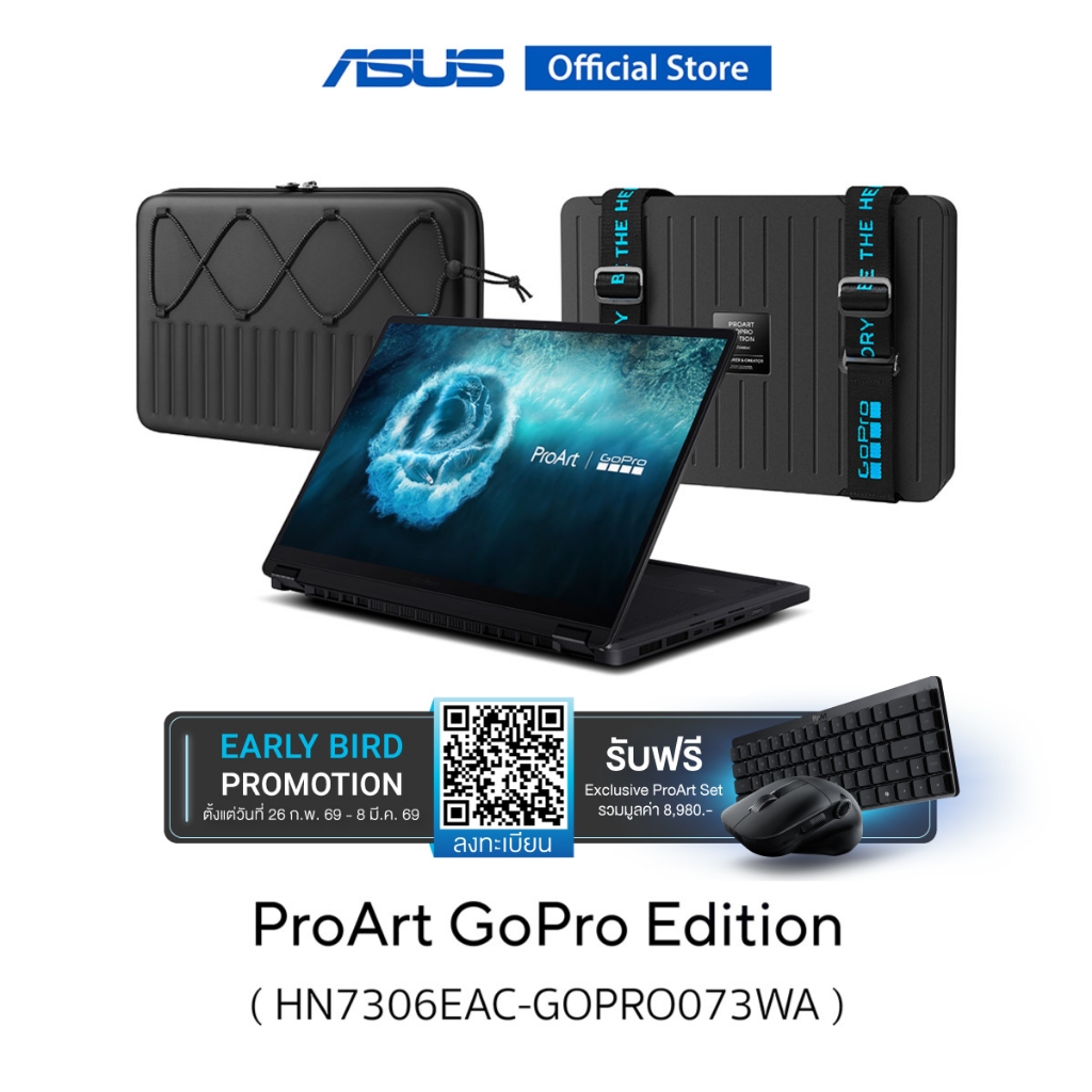 ASUS ProArt GoPro Edition (HN7306EAC-GOPRO073WA) 13.3" 3K OLED 16:10, AMDAIMAX+395,128GB,1TB SSD,W11