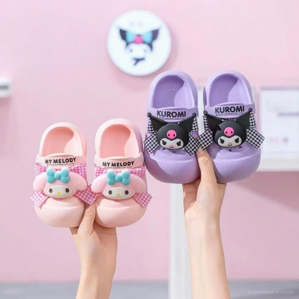 รองเท้าแตะ รัดส้น รองเท้าเด็ก EVA พื้นนิ่ม ลายการ์ตูน sanrio น่ารักๆ
