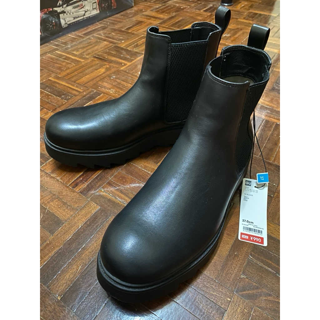 GU Chunky Sole Side Gore Boots (352540) รองเท้าบูทผู้ชาย ใส่เดินหิมะได้ สี Black มือสอง