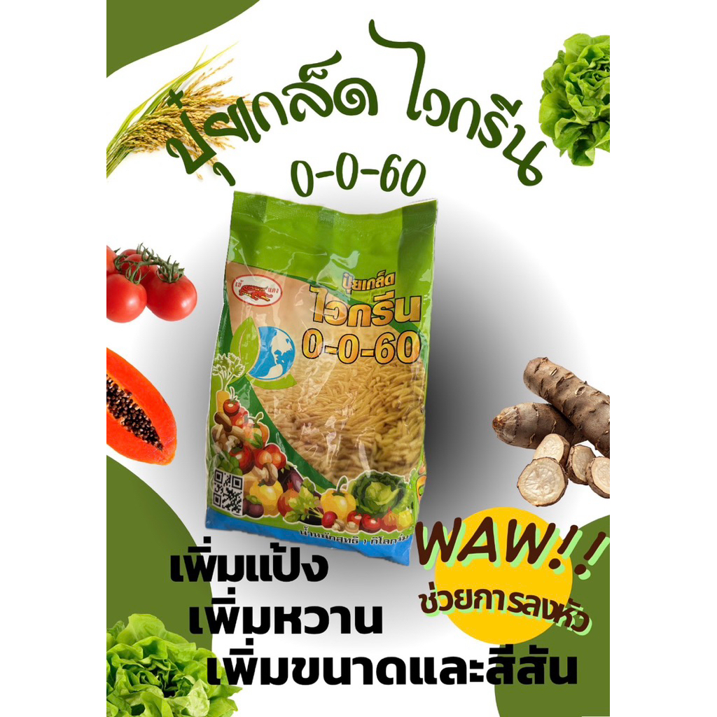 ปุ๋ยเกล็ด ไวกรีน 0-0-60