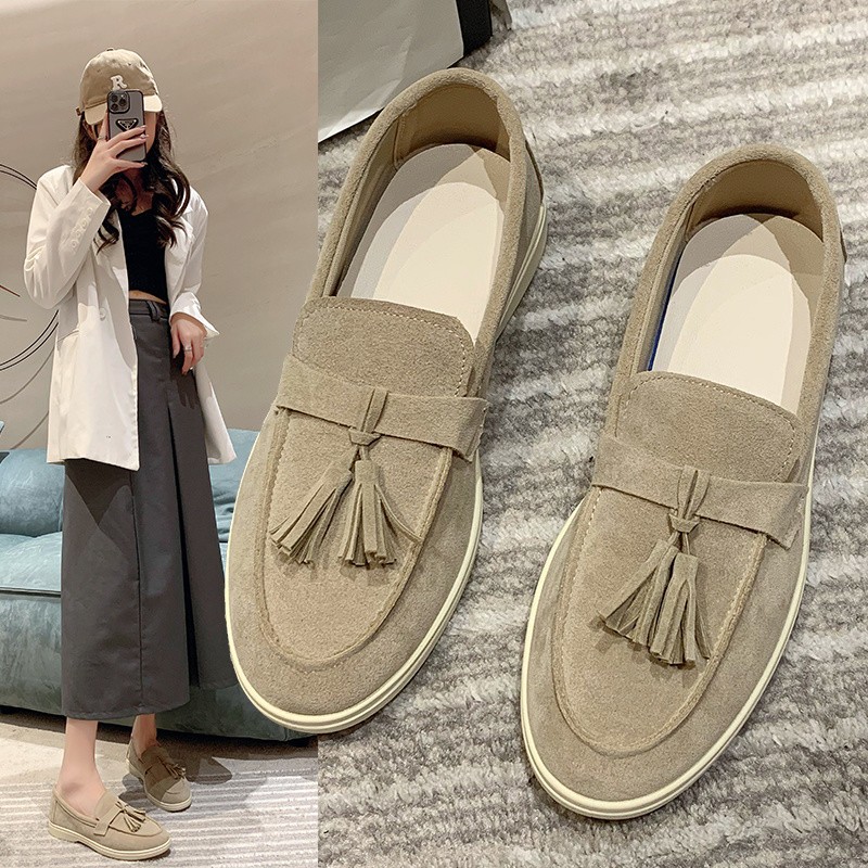 High-End ขนาดขนาดใหญ่ Influencer Chanel สไตล์ 41 ขี้เกียจรองเท้าไม่มีส้น Slip-On 35-43 รองเท้าเดียวร