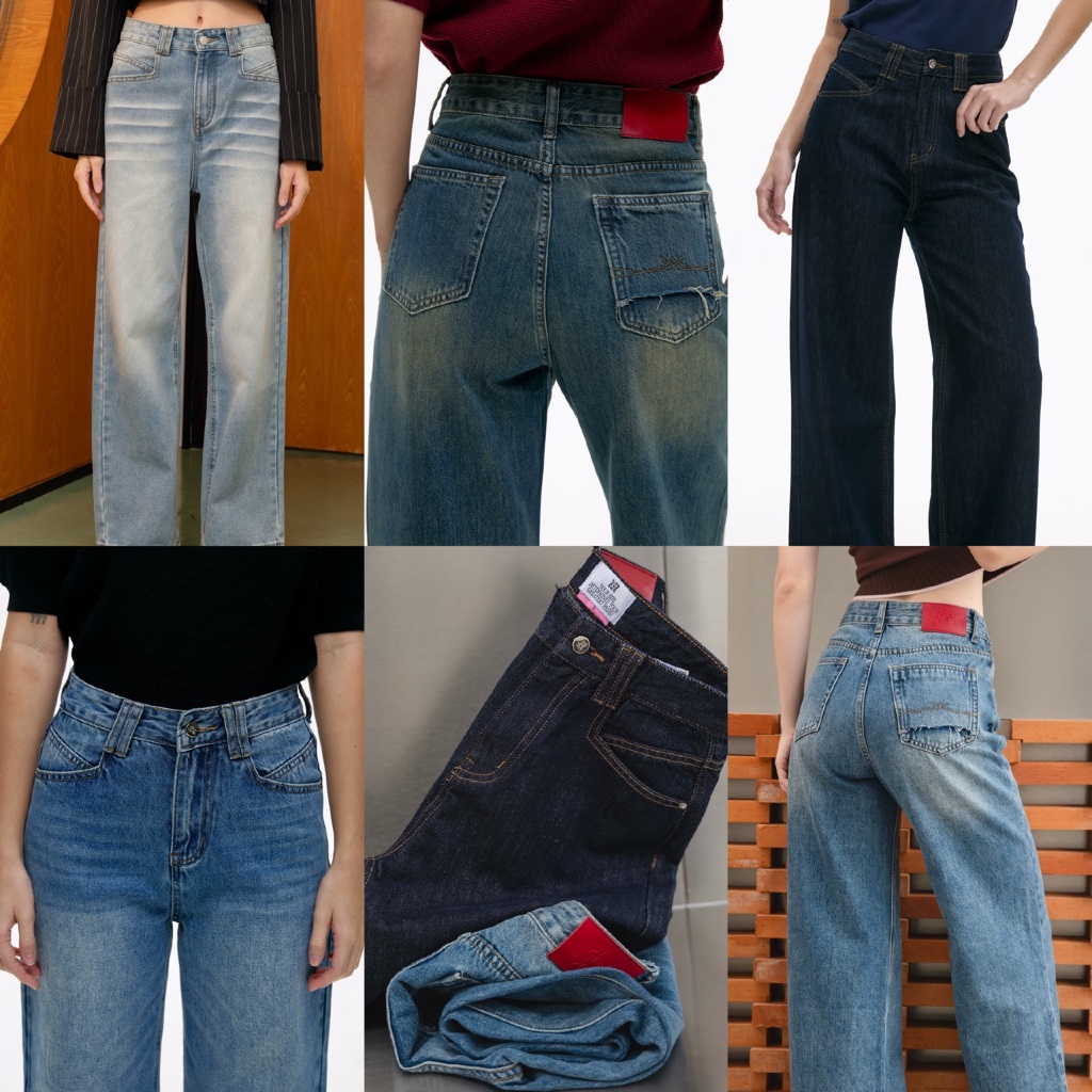 (พร้อมส่ง) CHUUCHOP - (XS-4XL) Moonlight Jeans กางเกงยีนส์ขายาว สีลายเฟด เอวกลาง ทรงสวย (C8500)