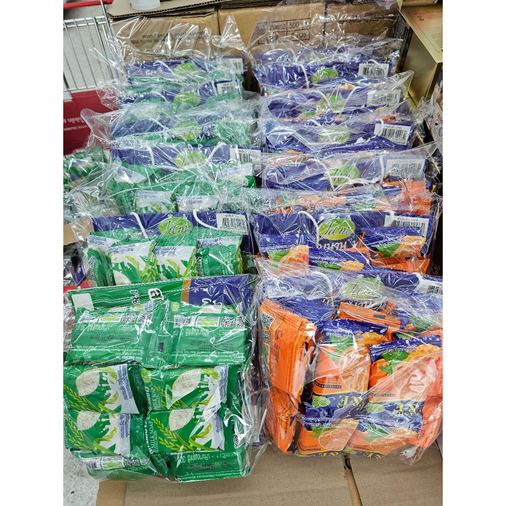 (1แพ็ค/24ก้อน/แบบห้อย) Jam Rice Milk / C&E Soap สบู่แจม สบู่น้ำนมข้าว ซี&อี กลูต้า คอลลาเจน 30กรัม