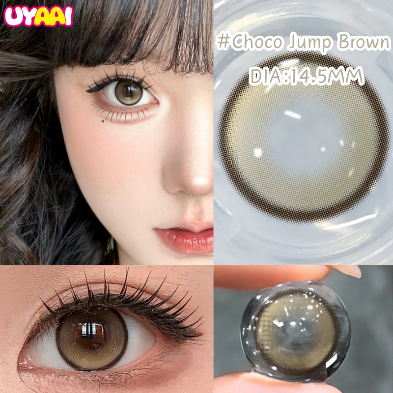 【COD】UYAAI  【0~-6.00】🎇คอนแทคเลนส์สี บิ๊กอาย ตาโต คอนแทคเลนส์ Choco Jump 14.5 mm 2pcs/pair  รายเดือน 
