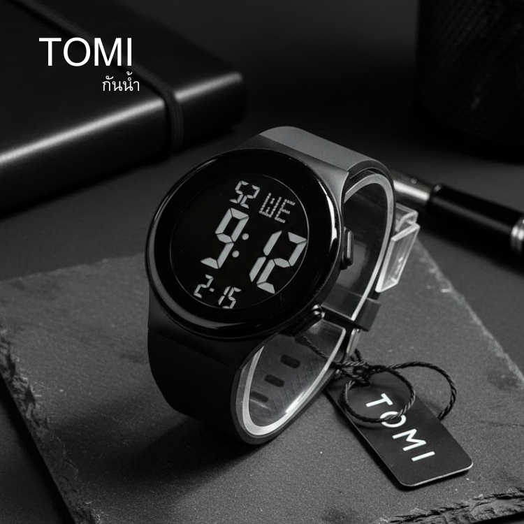 นาฬิกาดิจิทัล TOMI (รุ่นสไตล์สปอร์ต) เหมาะสำหรับทั้งผู้ชายและผู้หญิงที่ชอบลุคเท่ๆ ทำกิจกรรมลุยๆ