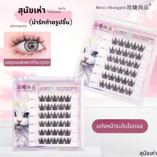 ขนตาปลอมมีกาวในตัว ไม่ต้องใช้กาวน้ำ ซีรีย์ baddie kitty ขนตาปลอมแบบช่อ เกาหลี