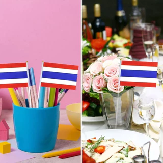 (พร้อมส่ง) ธงไทย 10 ชิ้น ชุดธงโบกไทย ชุดธงถือไทยขนาดเล็ก 21x14 cm จัดส่งจากประเทศไทย
