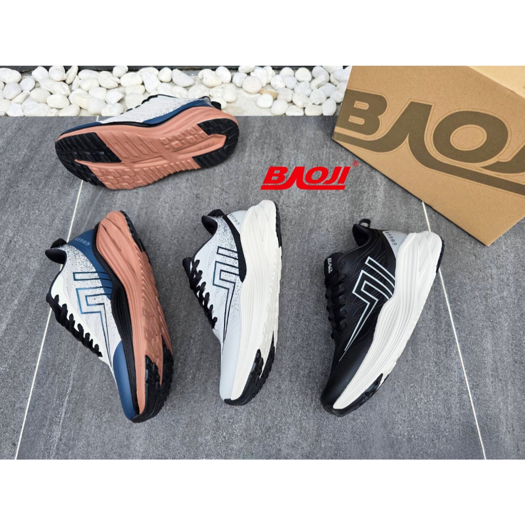 **BAOJI (บาโอจิ)** [ลิขสิทธิ์แบรนด์แท้] (BJM-909) รองเท้าผ้าใบใส่วิ่ง สามารถใส่ออกกำลังกายได้ *ผู้ชา