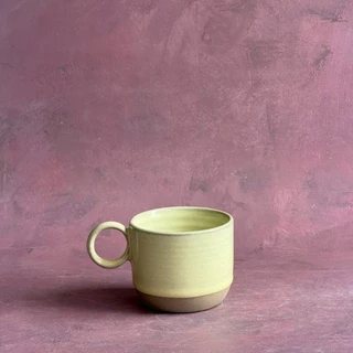 แก้วเซรามิค แก้วมัค ดีไซน์หูจับทรงกลม Mug สามารถเข้าไมโครเวฟได้ ทนความร้อน พร้อมส่งในไทย - AT1CERAMIC