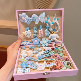 SANRIO ชุดเครื่องประดับผม คุโรมิ กิ๊บติดผมเจ้าหญิง การ์ตูน พร้อมกล่อง ของขวัญวันเกิดสำหรับสาวน้อย