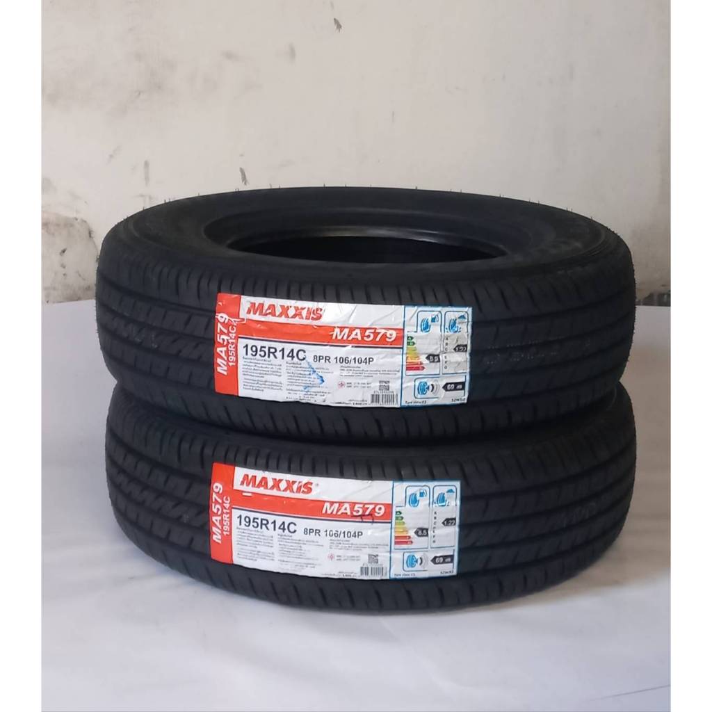 ยาง MAXXIS Size 195R14 ยางนอก 2 เส้น ( ขอบ14 ) ยางใหม่ จำนวน 2 เส้น แถมจุ๊กยาง  ตัว ยางใหม่ เหมาะสำหรับใส่รถบรรทุก