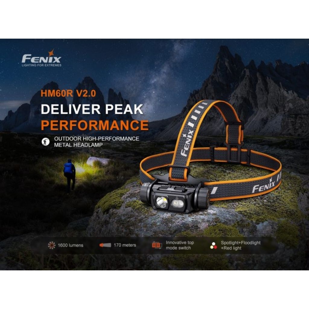 ไฟฉายคาดหัว Fenix HM60R V2.0 OUTDOOR HIGH-PERFORMANCE METAL HEADLAMP : สินค้ารับประกัน 3 ปี