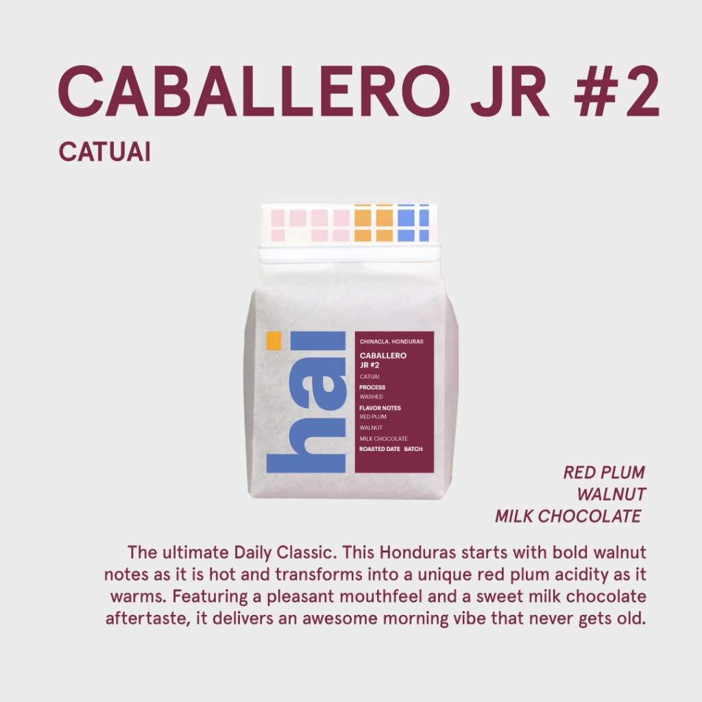 Hai single origin (กาแฟคั่วอ่อน) Caballero JR #2 Honduras Natural Process 100g.