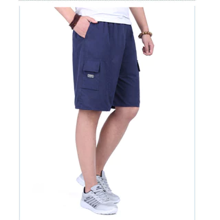 ซื้อ 1 แถม 1 กางเกงขาสั้นผู้ชาย หลวม เอวยางยืดเชือกผูก ระบายอากาศ สบาย ไซส์ใหญ่ ฟรีไซส์ เหมาะ ขนาดเดียว COD