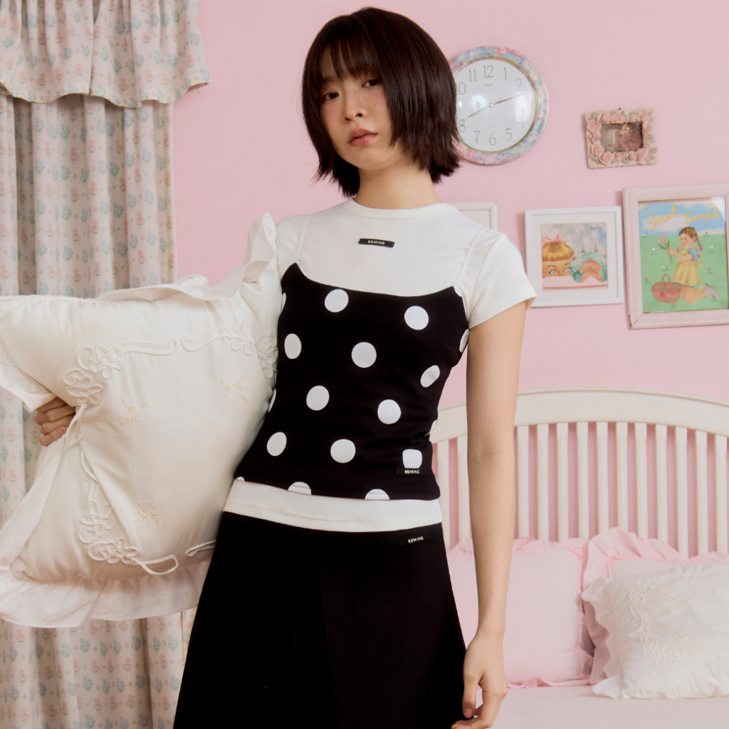 Bemingtop1128(S-XL)-Dolly Dot Top – สายเดี่ยวลายจุดคลาสสิก เพิ่มความขี้เล่นให้ทุกวันดูพิเศษ ราคา ถูกที่สุด ดีลบีเคเค แกลเลอรีภาพที่ 7