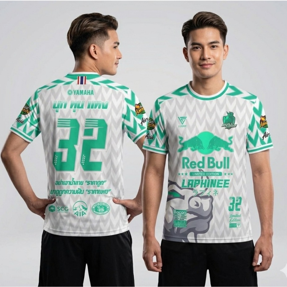 เสื้อกีฬาพิมพ์ลาย S69-RedBull กระทิงดุ คอกลม แขนสั้น เนื้อผ้ากีฬาไมโครซับลายเกรดAพรีเมี่ยม ผลิตโรงงานไทย