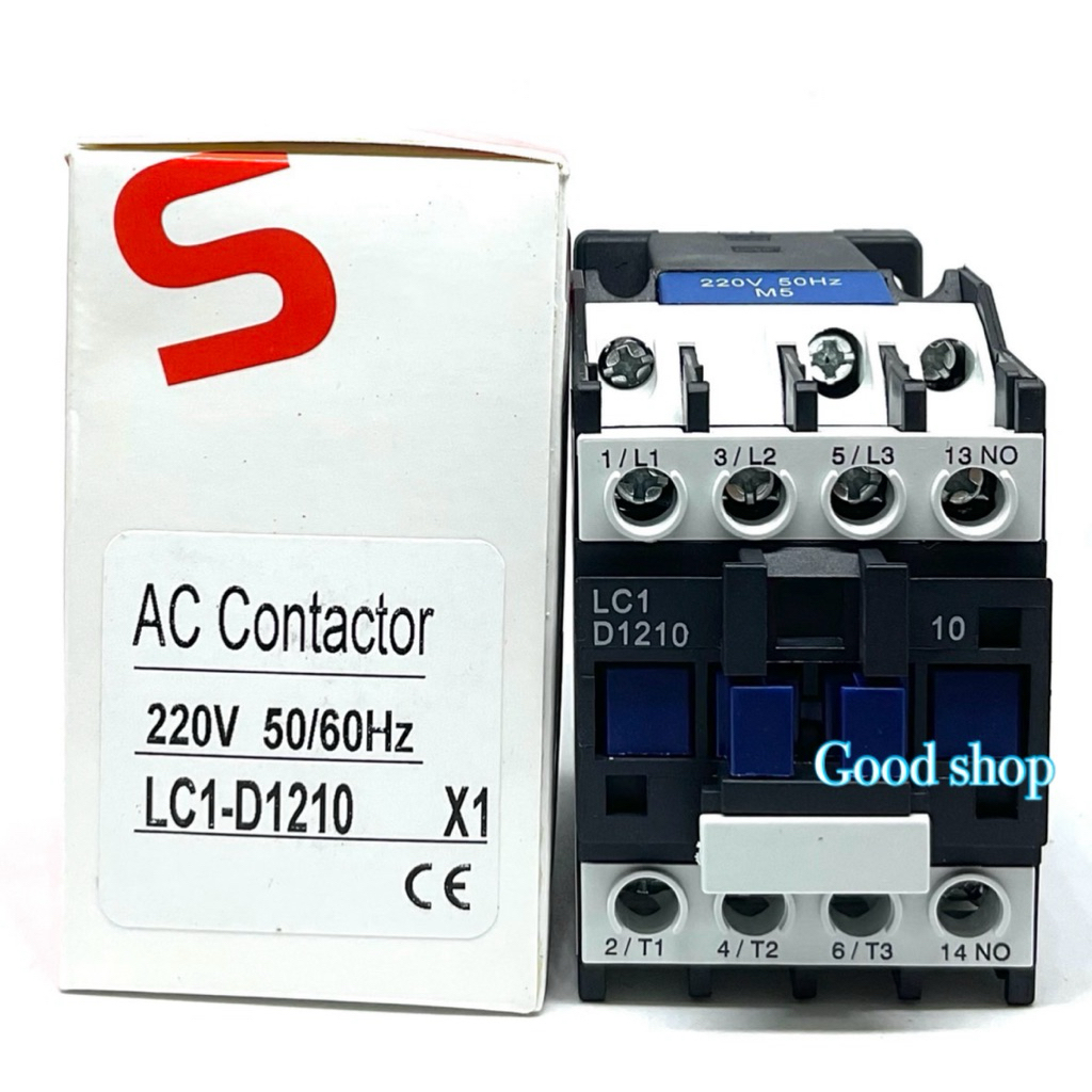 LC1-D1210  lth=25A Ui=690V คอยด์ 220VAC แมกเนติก CJX2-12 CJX21210 LC1D1210 MAGNETIC CONTACTOR พร้อมส