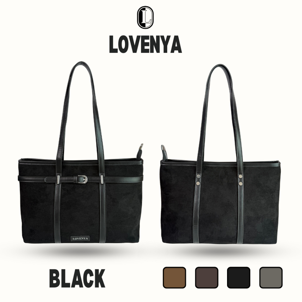LOVENYA รุ่น L007 lovenya Belt tote กระเป๋าสะพายไหล่ทรงโท้ทหนังกลับ ดีไซน์สายเข็มขัด