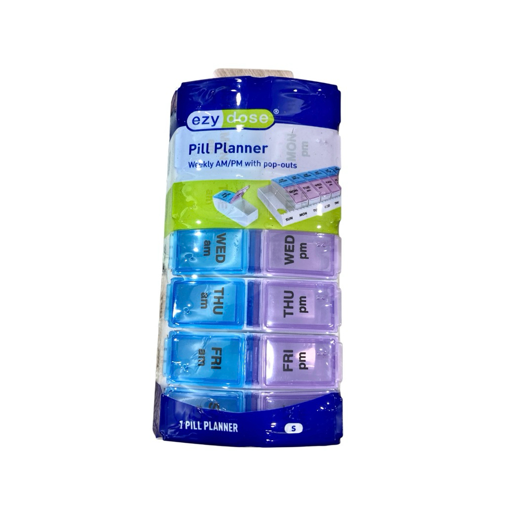 ตลับยา Ezy Dose Pill Planer-S ตลับใส่ยาสำหรับ 7 วันมื้อเช้าและมื้อเย็น (รวม 14 ช่อง)