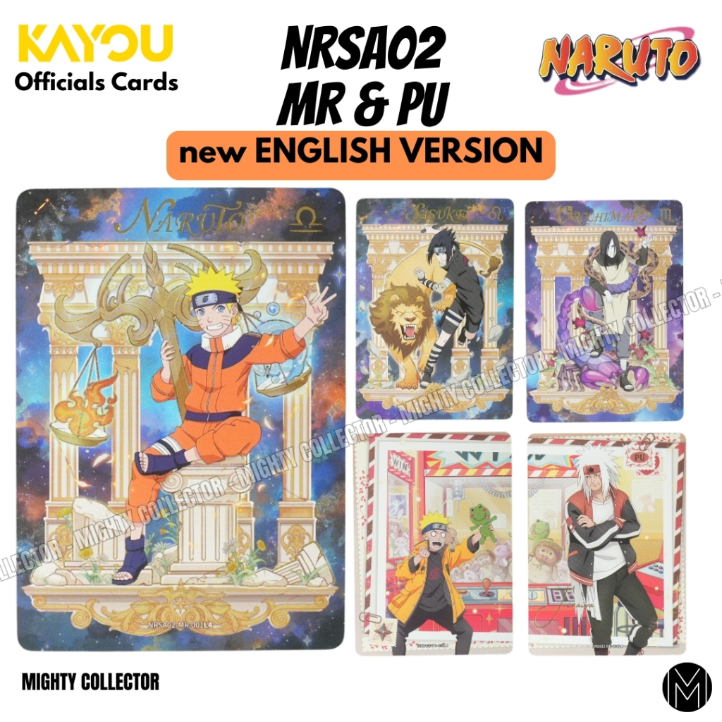 (ENGLISH VERSION) การ์ดนารูโตะ Naruto Kayou Official Cards - NRSA02 MR and PU - New