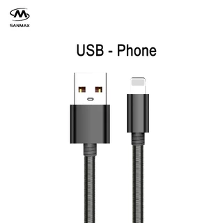สายชาร์จ SANMAX 013 สายเคเบิลข้อมูลสปริง 6A fastcharge vooc pd 20w 30w 60w สำหรับ micro typec phone รับประกัน1ปี