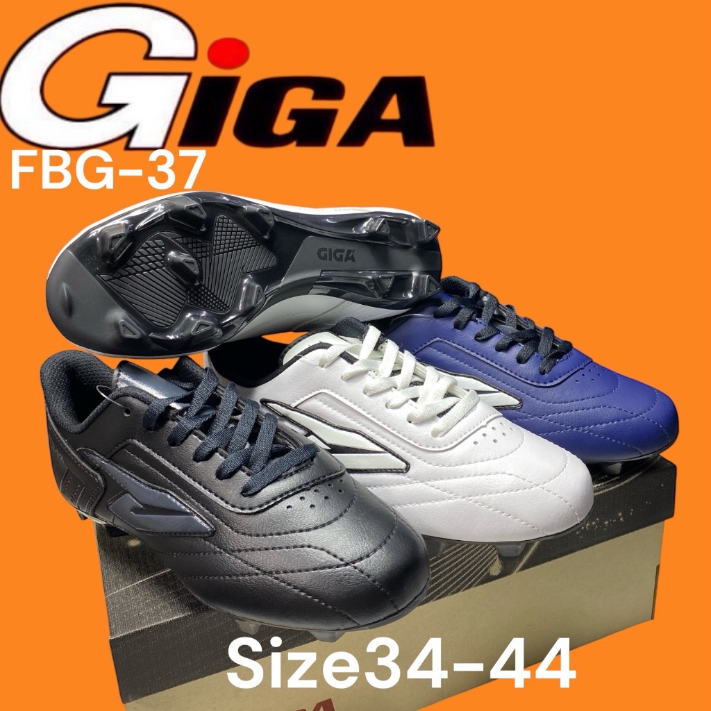 GIGA/รองเท้าสตัั๊ดgigaรุ่นFBG-35มี3สีขาว/ดำและเทาพื้นFGใช้ได้ทั้งพื้นหญ่าและหญ่าเทียม