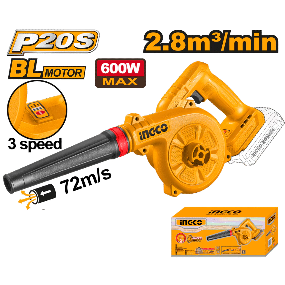INGCO เครื่องเป่าลมไร้สาย 20V BL รุ่น CABLI2068 thumbnail 3