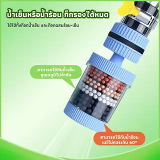 【ซื้อ 1 แถม 1】หัวต่อก๊อกน้ำ 6ชั้น หัวต่อกันน้ำกระเด็น หินกรองน้ำ หัวกรองน้ำมาตรฐาน แบบสวม คละสี