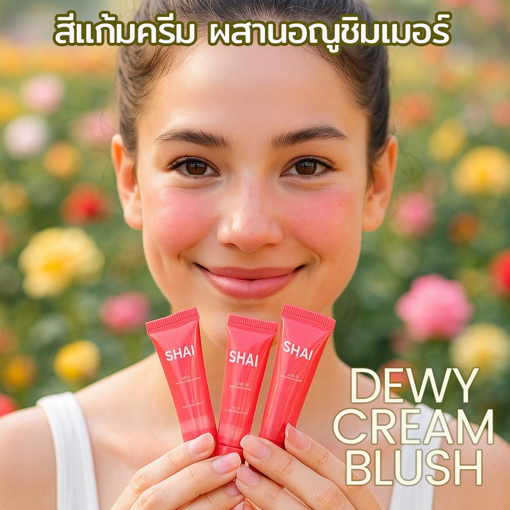 แบ่งขายบลัชเชื่อชัยสูตรใหม่ SHAI Dewy Cream Blush เนื้อครีมนุ่มลื่น