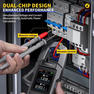 Fnirsi DMC-100 DC AC มัลติมิเตอร์ดิจิทัล ปากคีมวัดกระแส 600A DC AC ความละเอียด 10000 นับ NCV