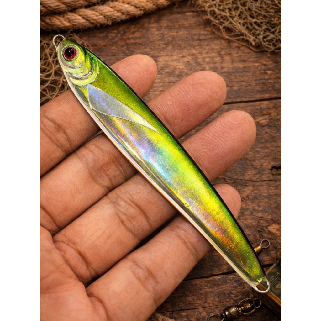 A-017 เหยื่อจิ๊กสีเขียว Green Hologram Jig 40g-100g รูปที่ 4