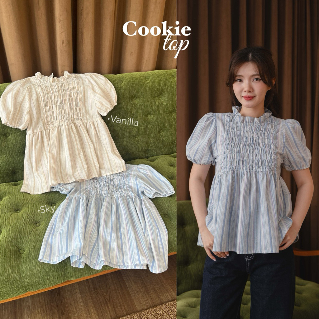 Cookie top เสื้อสม๊อค คอระบายน่ารัก