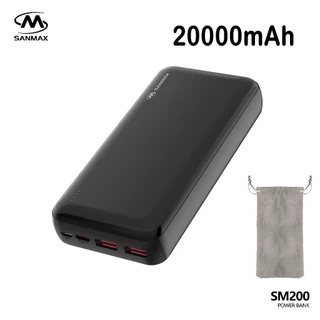 sanmax sm200 พาวเวอร์แบงค์ Typec 11000mAh 20000mAh Powerbank เอาต์พุตTypec（การรับประกัน 1）ชาร์จเร็ว For PD 20W ios vooc