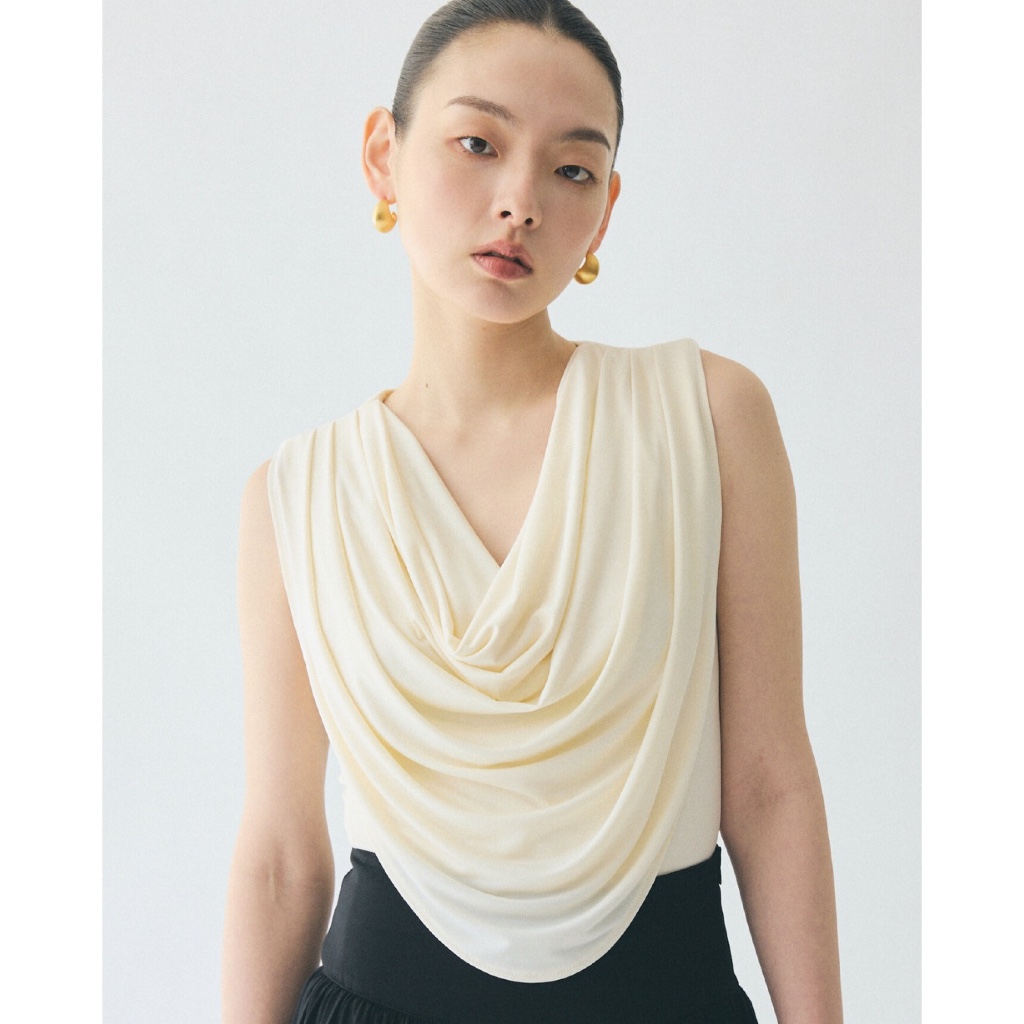 AOP Archive - Cowl Neck Top (มี2สี) เสื้อแขนกุด คอถ่วง