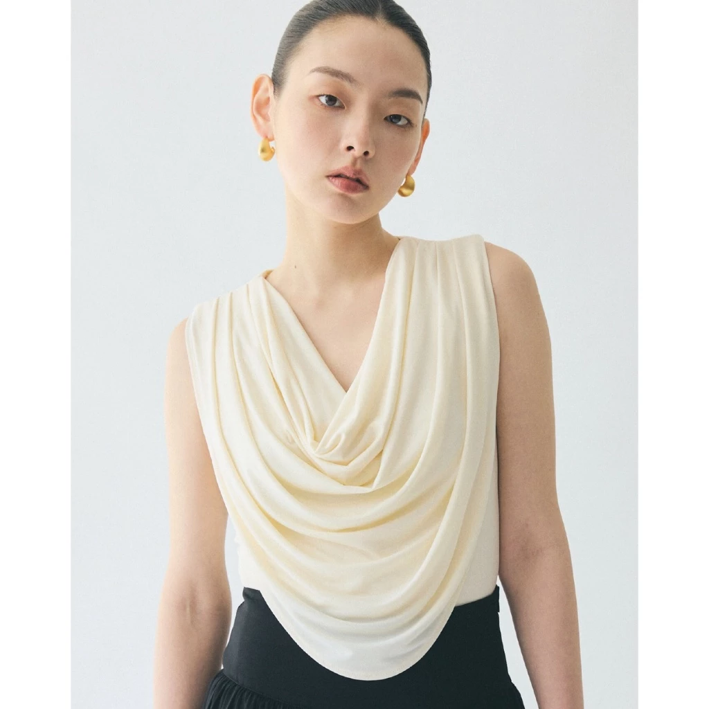 AOP Archive - Cowl Neck Top (มี2สี) เสื้อแขนกุด คอถ่วง