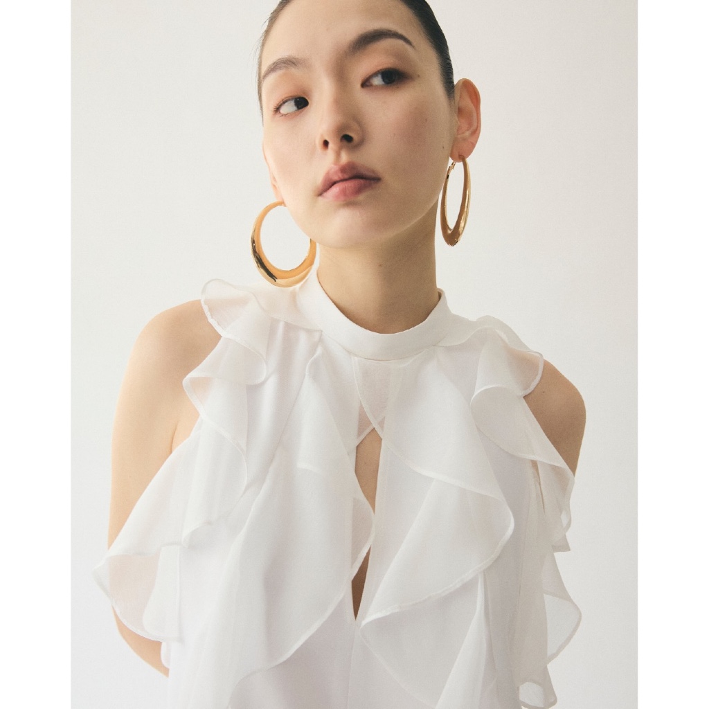 AOP Archive - Ruffle Top เสื้อแขนกุด ดีเทลระบายหน้า