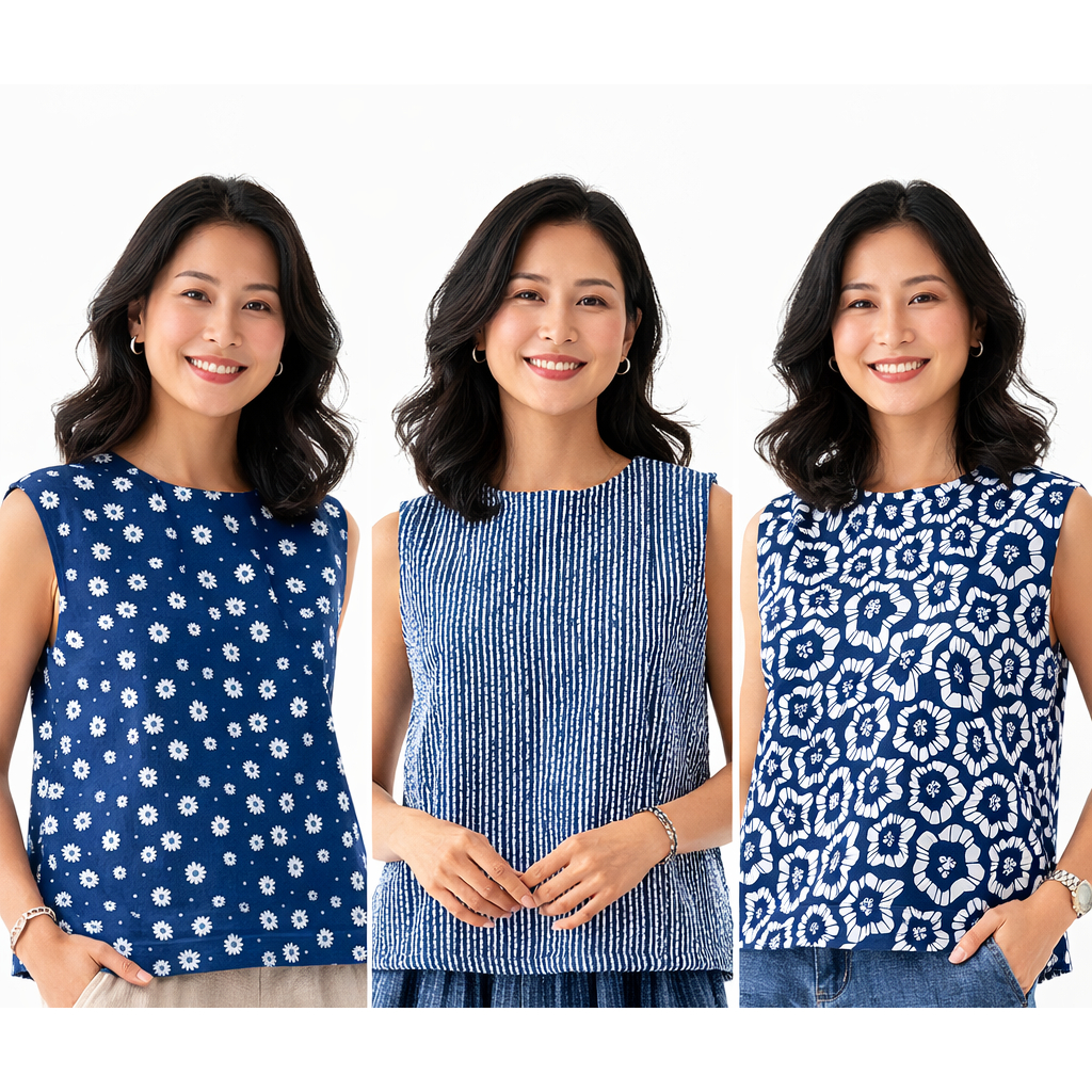 เสื้อผ้าฝ้าย เสื้อสาลู เสื้อผ้าสาลู แขนกุด มีกระดุมด้านหลัง  ใยฝ้ายธรรมชาติ ผ้านุ่ม ใส่สบาย ไม่ร้อน