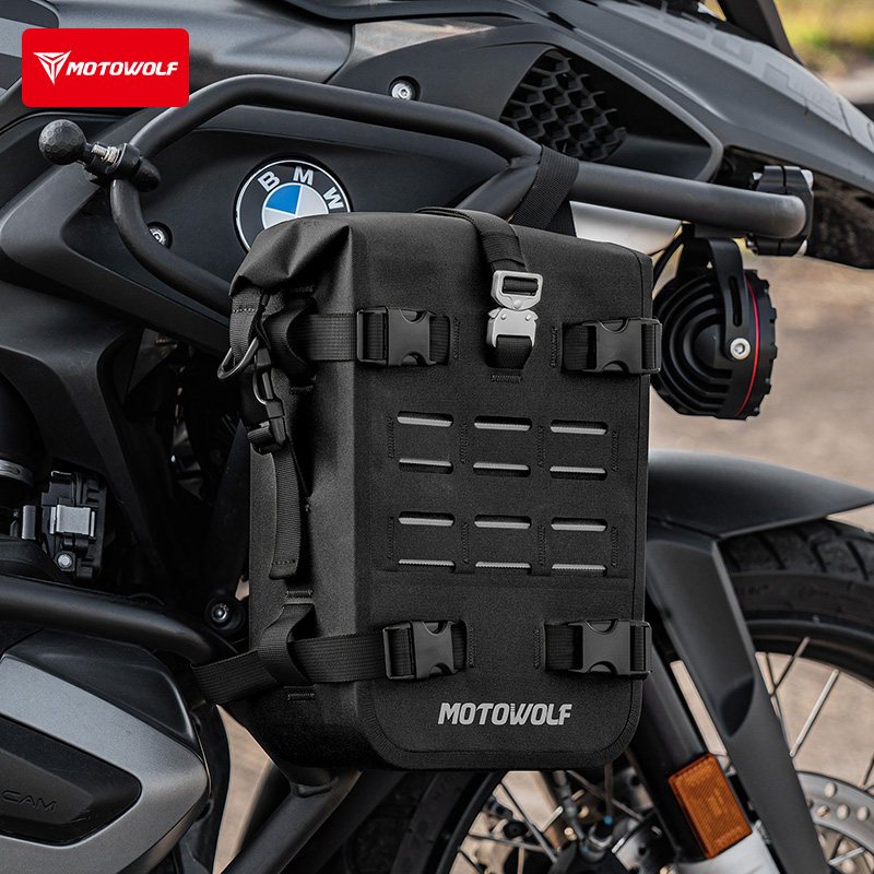 MOTOWOLF MDL0715B  กระเป๋าข้างกันชนมอเตอร์ไซค์แบบกันน้ำ ทนทาน ความจุใหญ่ หลายฟังก์ชัน สำหรับการเดินทางด้วยมอเตอร์ไซค์