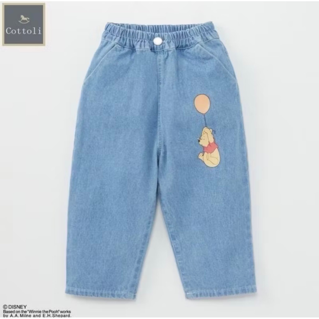 New in🇯🇵✨ยีนส์น้องหมีพูว์ แบรนด์ Cottoli ลายปักด้านหลังน่ารักมากก💯