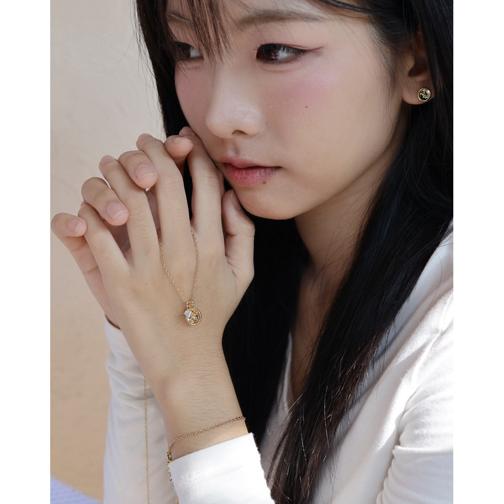 A.piece สร้อยคอ Tiny Button collection : [brass] Tiny button necklace ราคา ถูกที่สุด ดีลบีเคเค แกลเลอรีภาพที่ 7